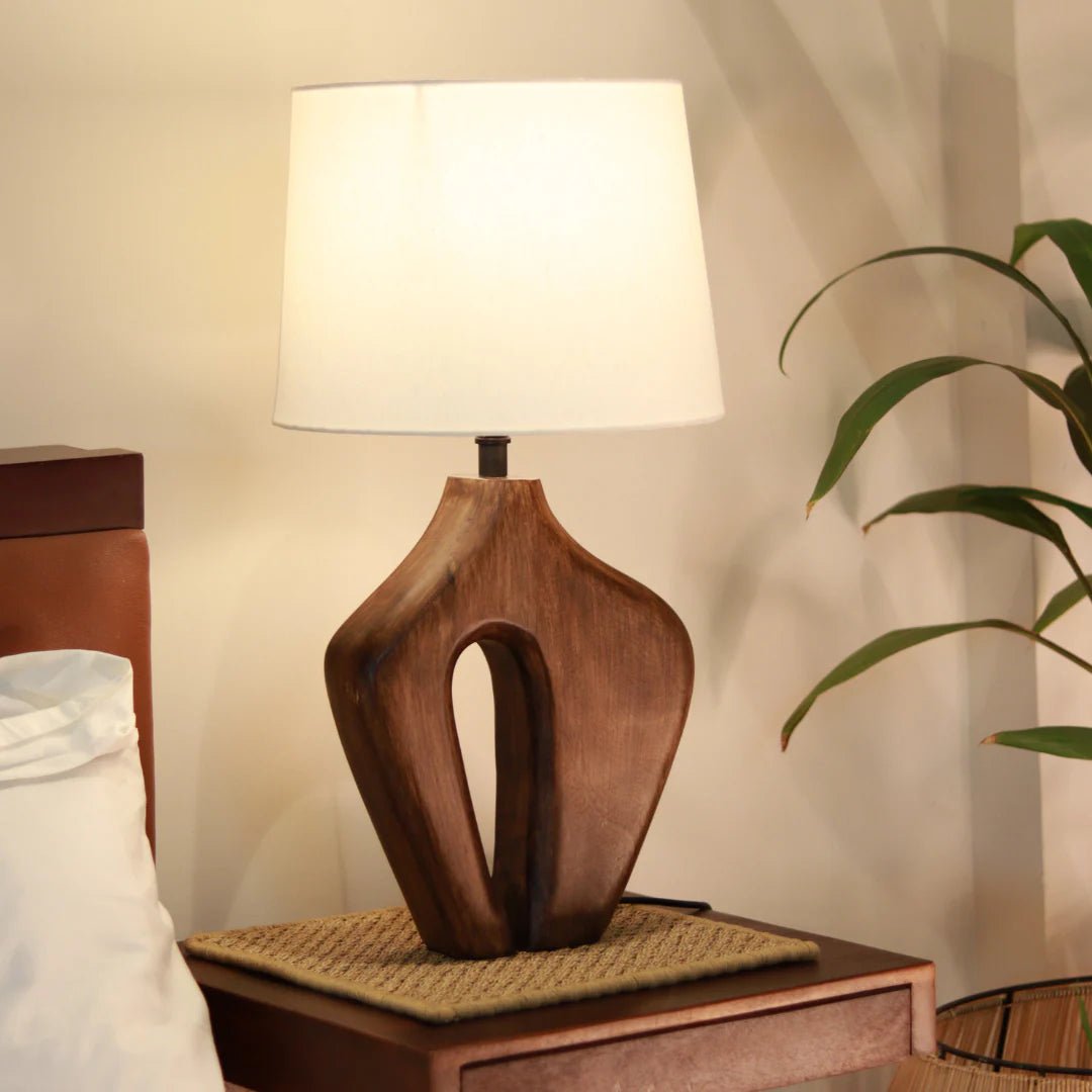 Phoenix Textured Wooden Lamp
