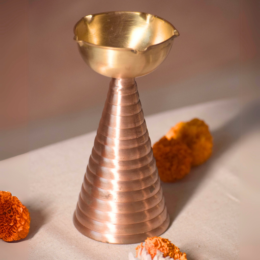 Brass Copper Diya Tall