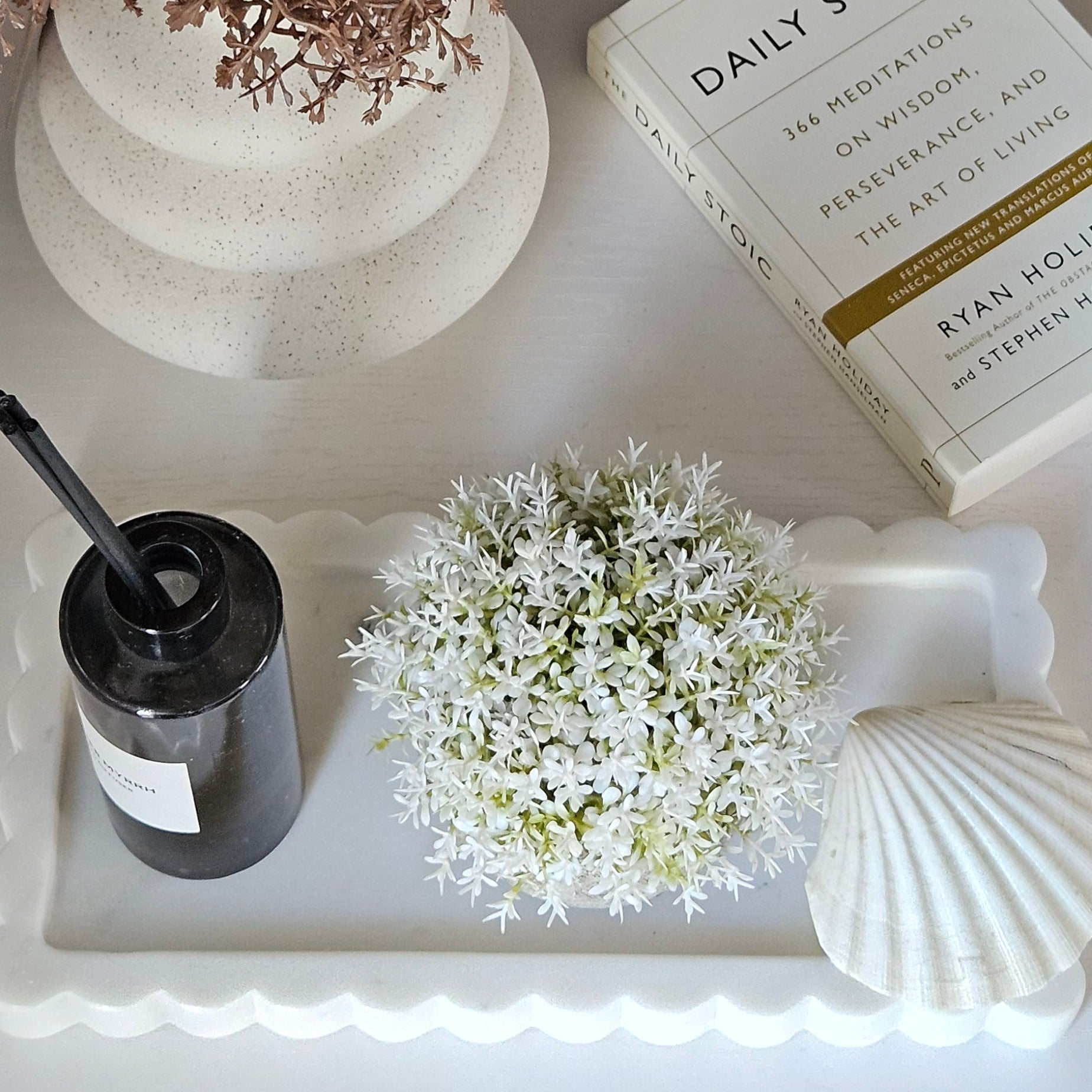 Scalloped Marble Tray