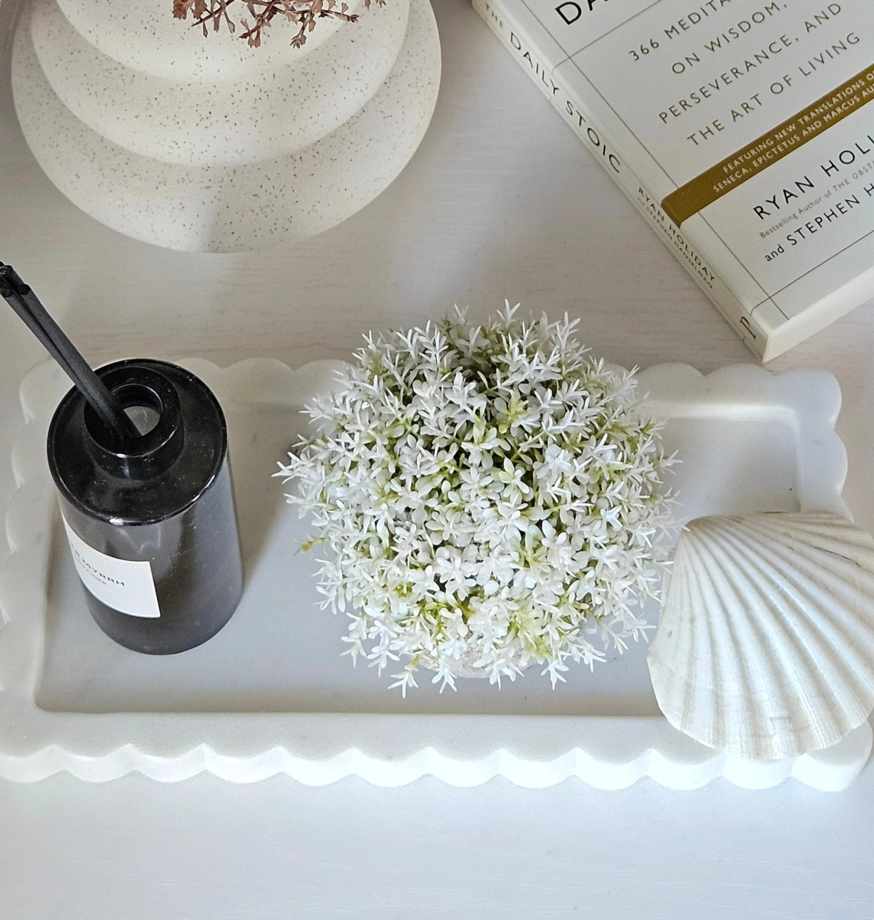 Scalloped Marble Tray